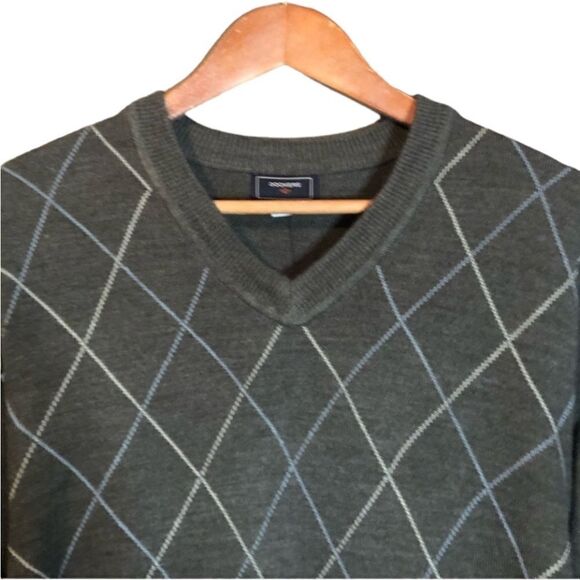 NWT! Dockers argyle v neck grey sweater‎ - Picture 2 of 12